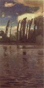 Jan Stanislawski Poplars Beside the River oil painting on canvas